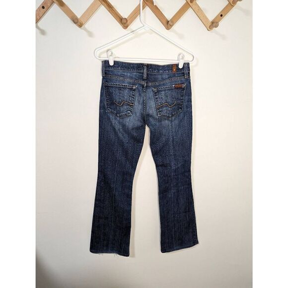 7 For All Mankind Bootcut Low Rise Distressed Jeans - Size 27 - Picture 4 of 9